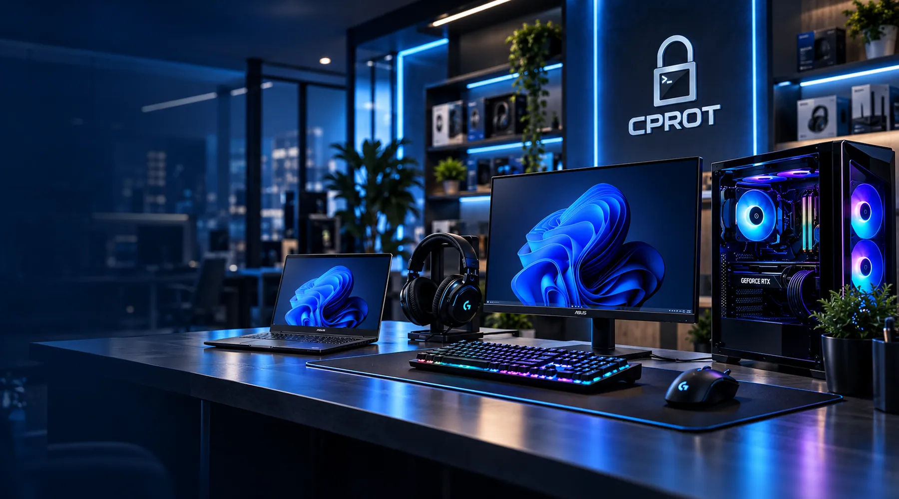 Equipos de cómputo en un espacio tecnológico CPROT