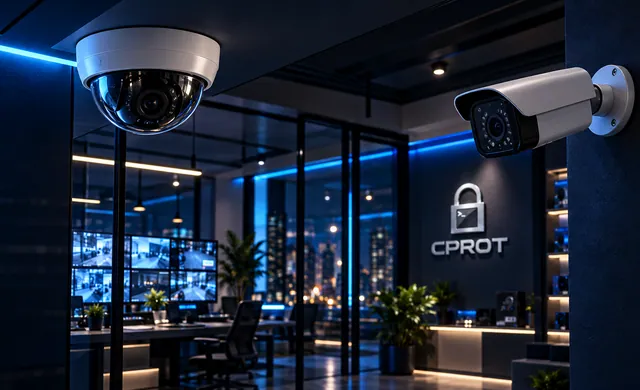 Cámaras de seguridad en un entorno de oficina