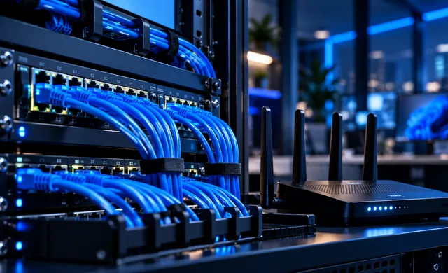 Equipos de red y cableado organizado